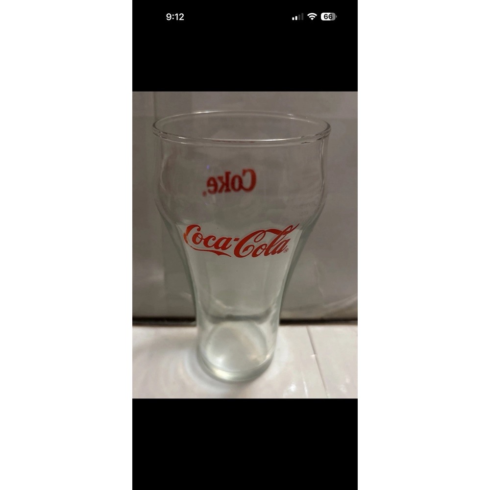 Set of 3 Mini 6 ounce Coca-Cola Coke Glasses Red Script 3-7/8" Tall